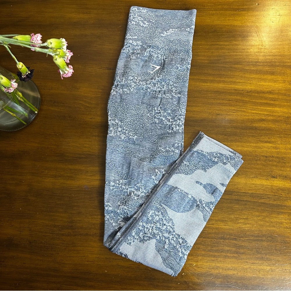 Gymshark Adapt Camo Seamless Leggings Light Blue XS